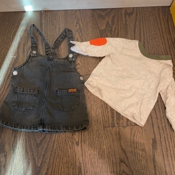 BUNDLE Denim dress and shirt 12 months 7 for all man kind and little me - Picture 1 of 2